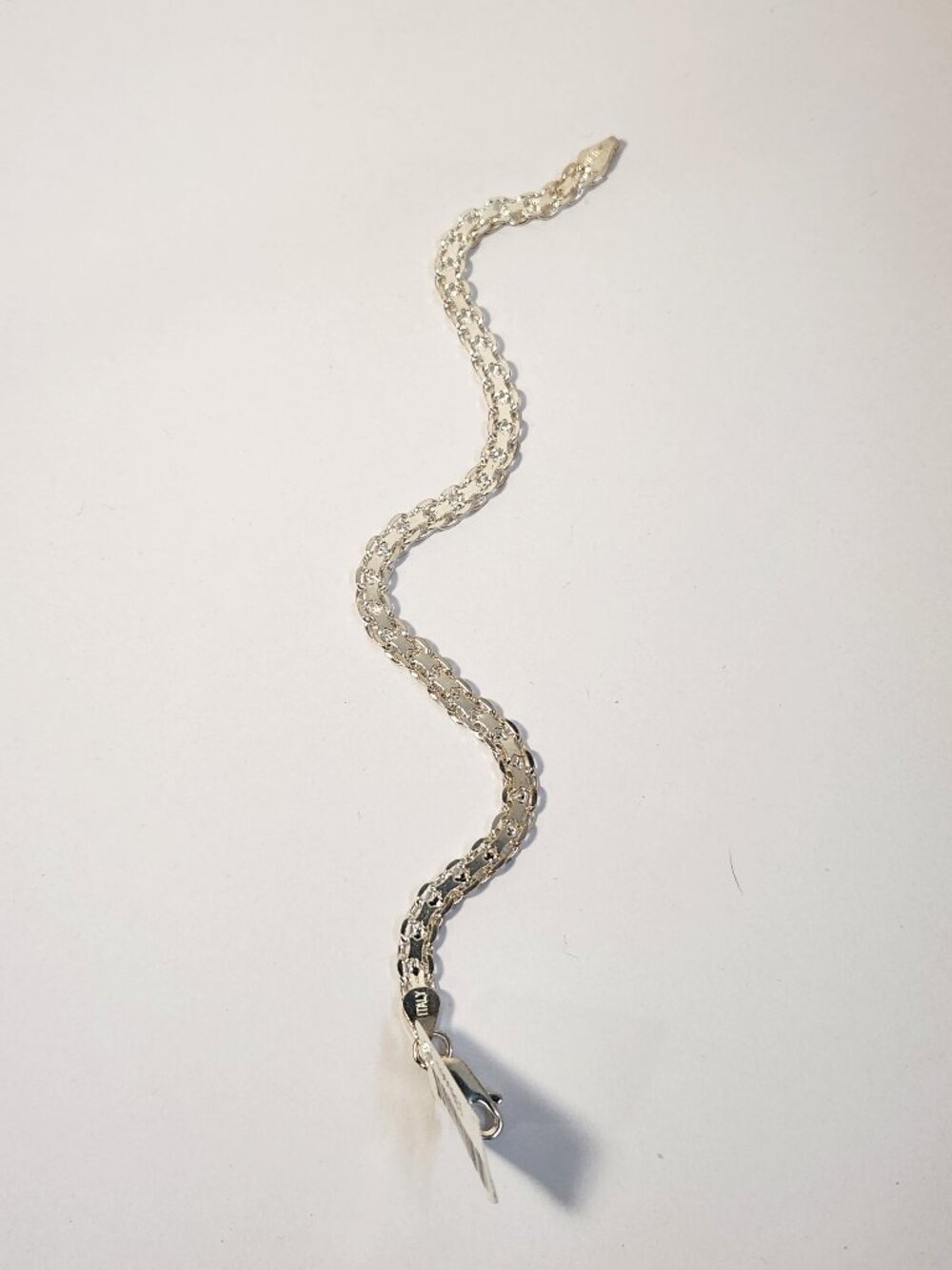 Vintage Italian White Gold Over 925 Silver Valentino Bracelet 7.5" NWT NOS - Picture 9 of 14
